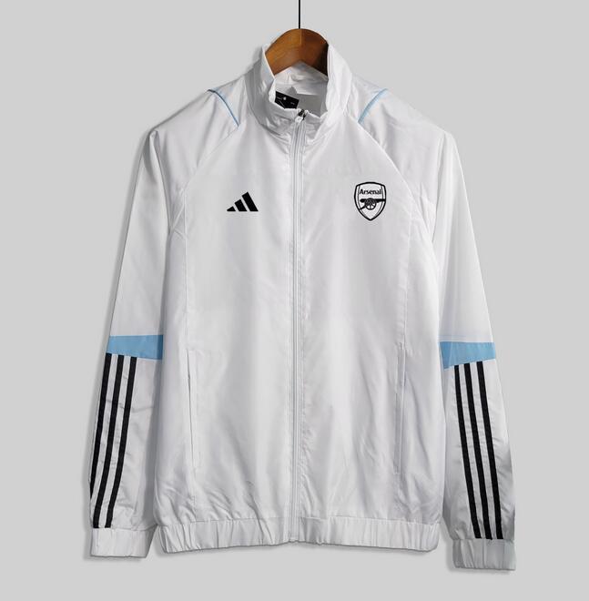 Arsenal Windbreaker Hoodie Jacket White 2023/24